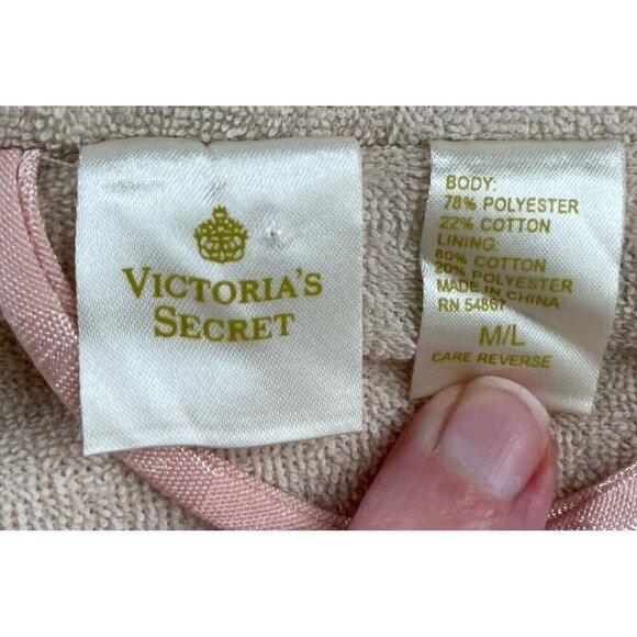 Vintage Victorias Secret Crown Gold Label Robe Medium Large Pink Satin Jacquard - Picture 12 of 12